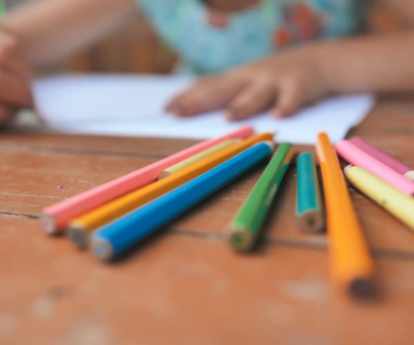 Photo: Colored pencils on table